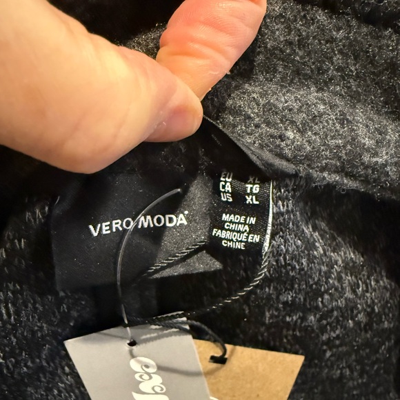 Vero Moda VMBRUSHEDKATRINE v- neck jacket Dark Grey XL - Picture 4 of 6